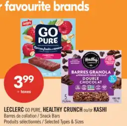 Pharmaprix LECLERC GO PURE, HEALTHY CRUNCH or KASHI Snack Bars offer
