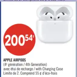 Pharmaprix APPLE AIRPODS 4th Generation with Charging Case offer