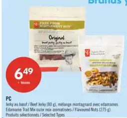 Pharmaprix PC Beef Jerky (80 g), Edamame Trail Mix or Flavoured Nuts (275 g) offer