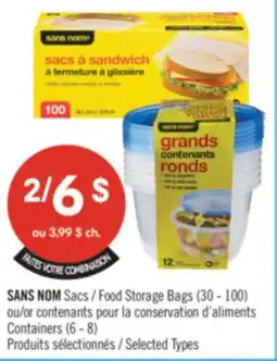 Pharmaprix NO NAME Food Storage Bags (30 - 100) or Food Storage Containers (6 - 8) offer