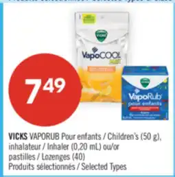 Pharmaprix VICKS VAPORUB Children's (50 g), Inhaler (0,20 mL) or Lozenges (40) offer