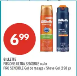 Pharmaprix GILLETTE FUSION5 ULTRA SENSITIVE or PRO SENSITIVE Shave Gel offer