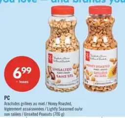 Pharmaprix PC Honey Roasted, Lightly Seasoned or Unsalted Peanuts offer