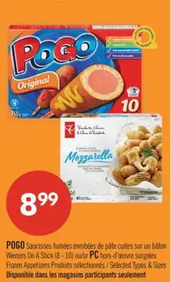 Pharmaprix POGO Saucisses fumées emballées de pâte cuites sur un bâton offer