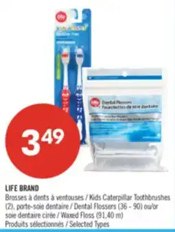 Pharmaprix LIFE BRAND Kids Caterpillar Toothbrushes (2), Dental Flossers (36 - 90) or Waxed Floss (91,40 m) offer