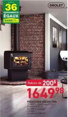 Matério POÊLE À BOIS ESCAPE 1800 offer