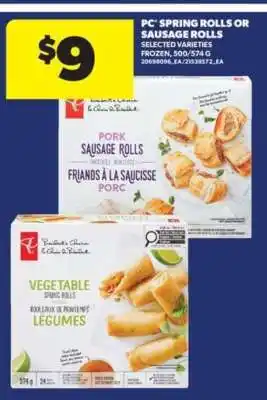 Real Canadian Superstore PC Spring Rolls or Sausage Rolls offer