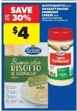 Real Canadian Superstore Scotti Risotto or Kraft Grated Parmesan Cheese offer