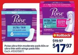 Walmart Poise Ultra Thin Pads offer
