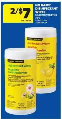 Real Canadian Superstore NO NAME DISINFECTANT WIPES offer