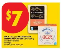 No Frills OKA or BALDERSON CHEDDAR CHEESE offer