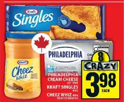Food Basics Philadelphia Cream Cheese, Kraft Singles, Cheez Whiz offer