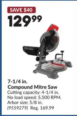 Princess Auto 7-1/4 in. Compound Mitre Saw offer