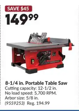 Princess Auto 8-1/4 in. Portable Table Saw offer