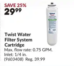 Princess Auto Twist Water Filter System Cartridge offer
