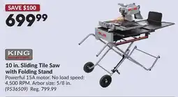 Princess Auto 10 in. Sliding Tile Saw with Folding Stand offer