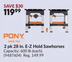Princess Auto 2 pk 28 in. E-Z Hold Sawhorses offer
