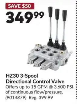 Princess Auto HZ30 3-Spool Directional Control Valve offer