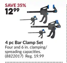 Princess Auto 4 pc Bar Clamp Set offer