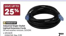 Princess Auto Industrial Single-Outlet Lighted Extension Cords offer