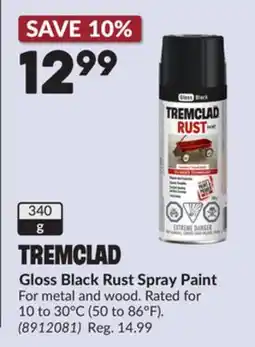 Princess Auto TREMCLAD Gloss Black Rust Spray Paint offer