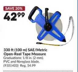 Princess Auto 330 ft (100 m) SAE/Metric Open-Reel Tape Measure offer