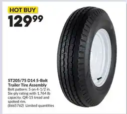 Princess Auto ST205/75 D14 5-Bolt Trailer Tire Assembly offer
