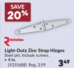 Princess Auto Light-Duty Zinc Strap Hinges offer