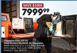 Princess Auto Champion Elite 225 DC Stick Welder/10,000W AC Generator offer