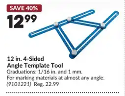 Princess Auto 12 in. 4-Sided Angle Template Tool offer