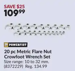 Princess Auto 20 pc Metric Flare Nut Crowfoot Wrench Set offer