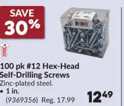 Princess Auto 100 pk #12 Hex-Head Self-Drilling Screws offer