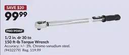 Princess Auto 1/2 in. dr 30 to 150 ft-lb Torque Wrench offer