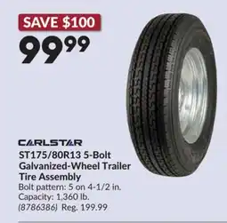Princess Auto CARLSTAR ST175/80R13 5-Bolt Galvanized-Wheel Trailer Tire Assembly offer
