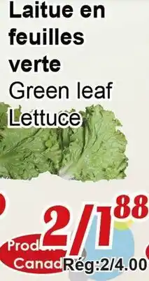 Marche C&T Laitue en feuilles verte offer