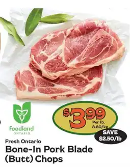 The Garden Basket Foodland Bone-In Pork Blade (Butt) Chops offer