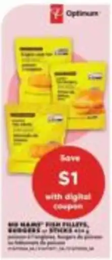 No Frills Optimum no name fish pellets, burgers or sticks offer