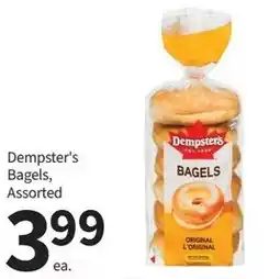 Pharmasave Dempster's bagels assorted offer