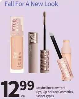 Pharmasave Maybelline New York Eye, Lip or Face Cosmetics, Select Types offer