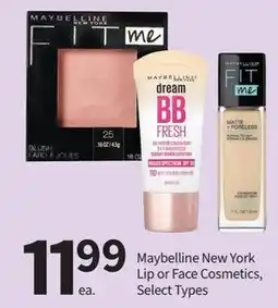 Pharmasave Maybelline New York Lip or Face Cosmetics offer
