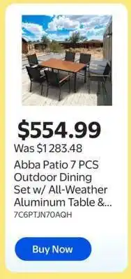 Walmart Abba Patio 7 PCS Outdoor Dining Set offer
