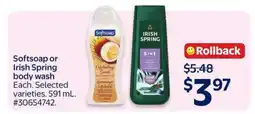 Walmart SOFTSOAP or IRISH SPRING BODY WASH offer