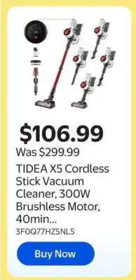 Walmart Tidea X5 cordless stick vacuum cleaner offer