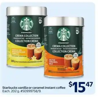 Walmart Starbucks vanilla or caramel instant coffee offer