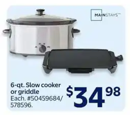 Walmart 6-qt. Slow cooker or griddle offer
