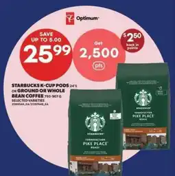 Real Canadian Superstore Starbucks K-Cup Pods or Ground/Whole Bean Coffee offer