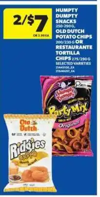 Real Canadian Superstore Humpty Dumpty Snacks, Old Dutch Potato Chips, Restaurante Tortilla Chips offer