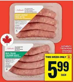 Food Basics AUTHENTIC FRESH PORK SAUSAGES offer