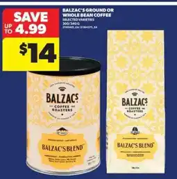 Real Canadian Superstore Balzac's Ground or Whole Bean Coffee offer