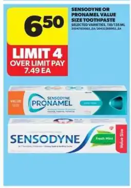 Real Canadian Superstore Sensodyne or Pronamel Value Size Toothpaste offer